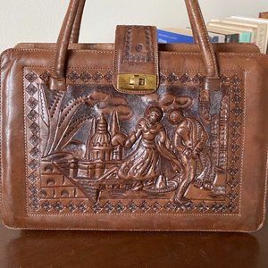 Handtooled Latin American Insignia Leather Handbag
